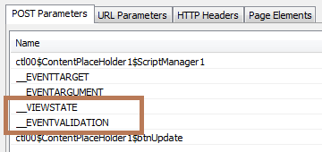 ASP.net specific parameters