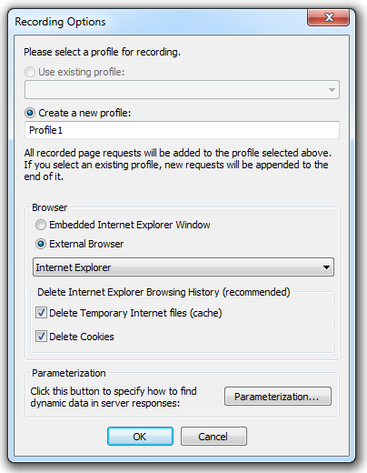 Recording with external browser