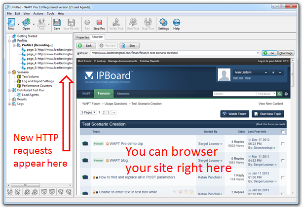 Recording inside embedded browser