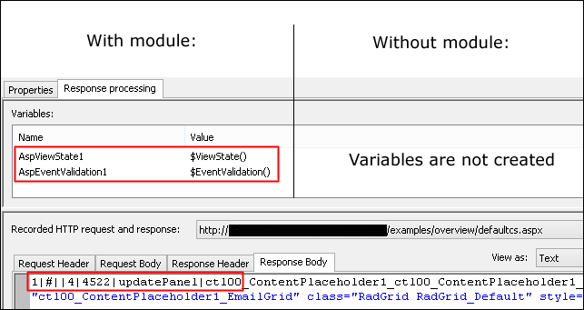 Two ASP.net variables are created