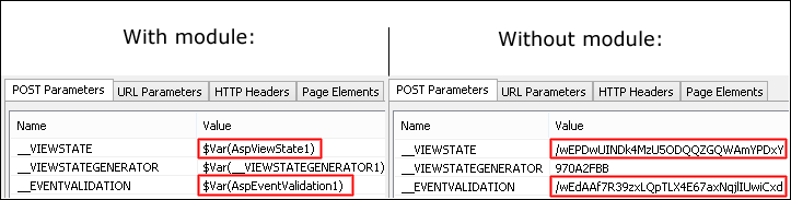 Automatic parameterization of ASP.net variables