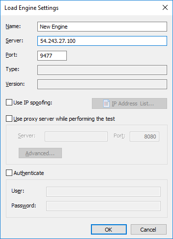 Load Engine Settings